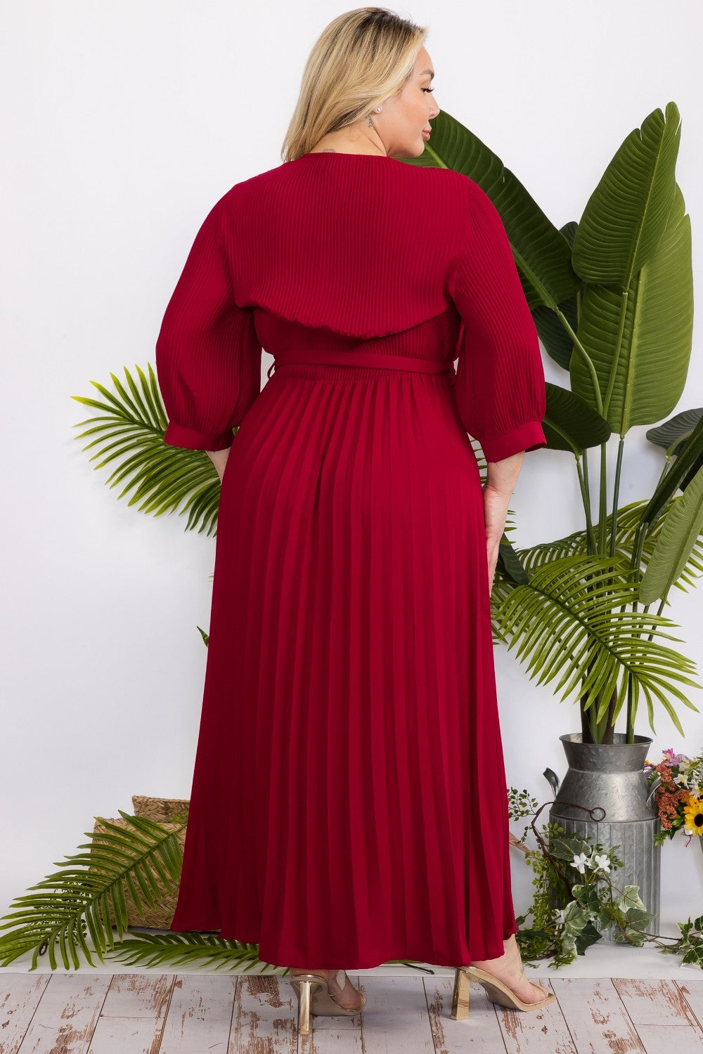 Curvy Pleated Maxi Dress