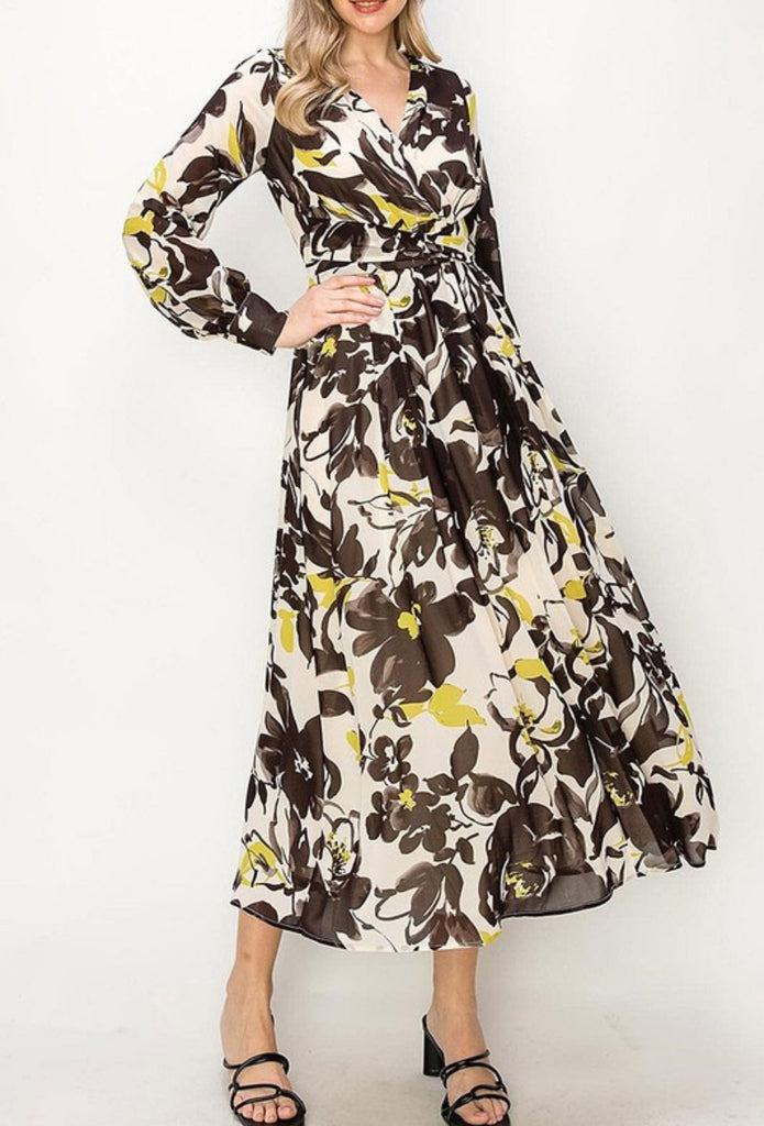 Floral Elegance Long Sleeve Surplice Maxi Dress | Jessica's Most Modest Floral Elegance Long Sleeve Surplice Maxi Dress | Jessica's Most Modest